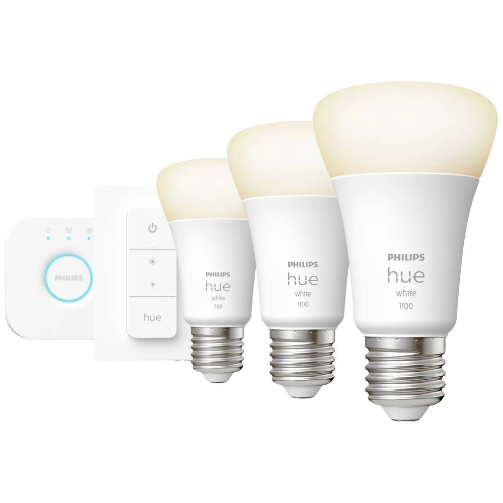 Philips Lighting Hue LED žárovka 871951428913000 Energetická třída (EEK2021): F (A - G) Hue White E27 3er Starter Set in