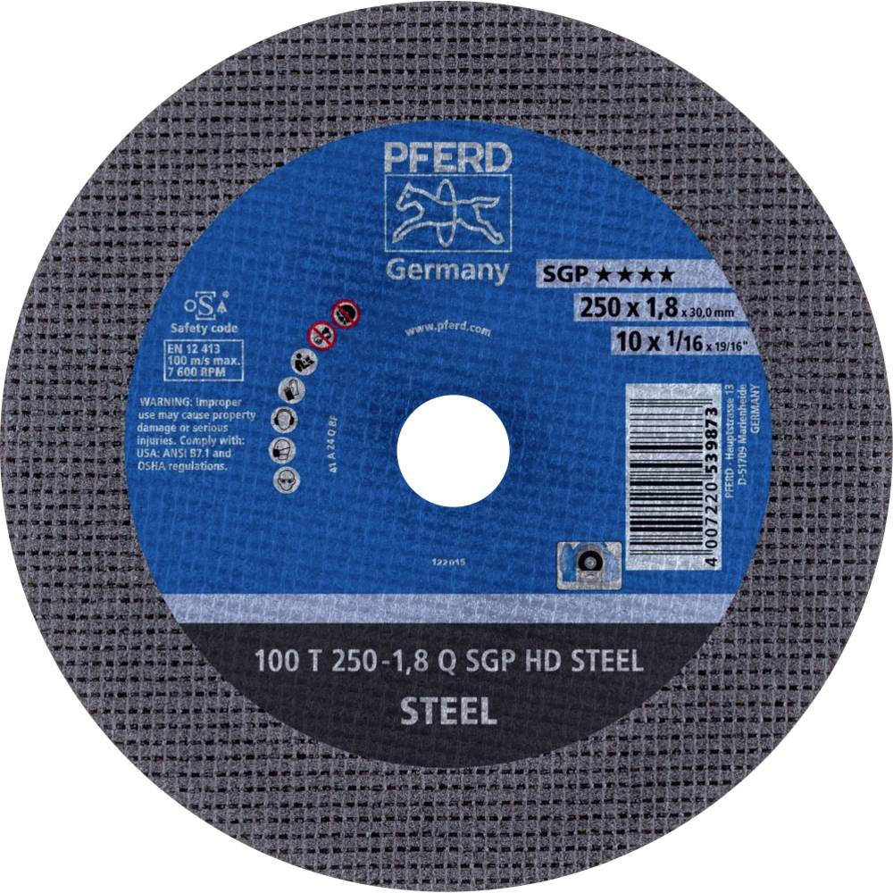 PFERD 100 T 250-1,8 Q SGP HD STEEL/30,0 66322130 řezný kotouč rovný 250 mm 20 ks kalená ocel , ocel