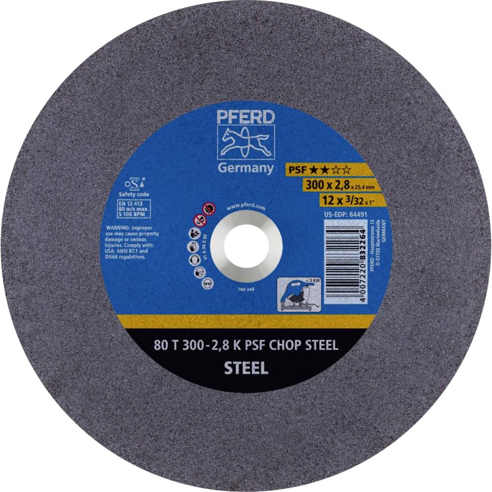 PFERD 80 T 300-2,8 K PSF CHOP STEEL/25,4 66323074 řezný kotouč rovný 300 mm 20 ks kalená ocel , ocel
