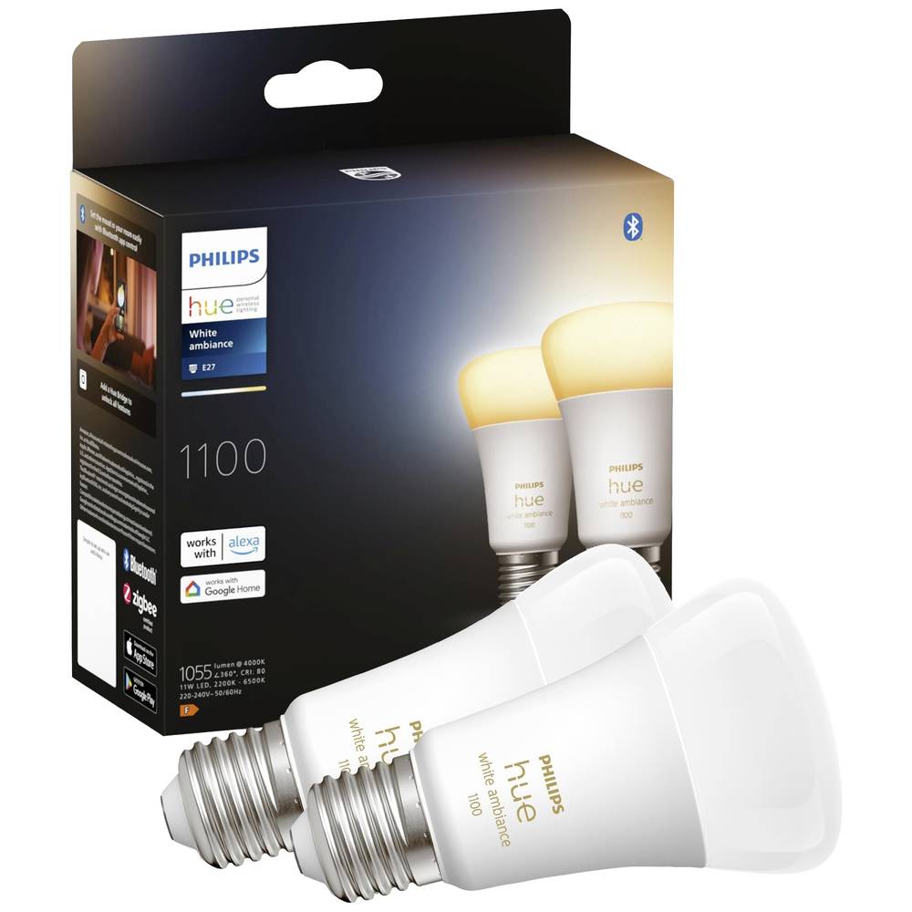Philips Lighting Hue LED žárovka (sada 2 ks) 871951429125600 Energetická třída (EEK2021): F (A - G) Hue White Ambiance E
