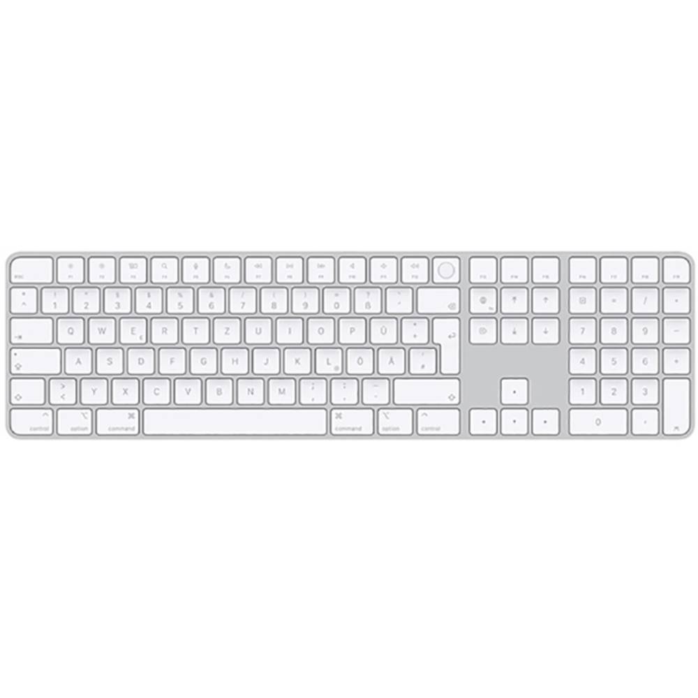 Apple Magic Keyboard Touch ID Num Key klávesnice, Bluetooth®, nabíjecí, bílá