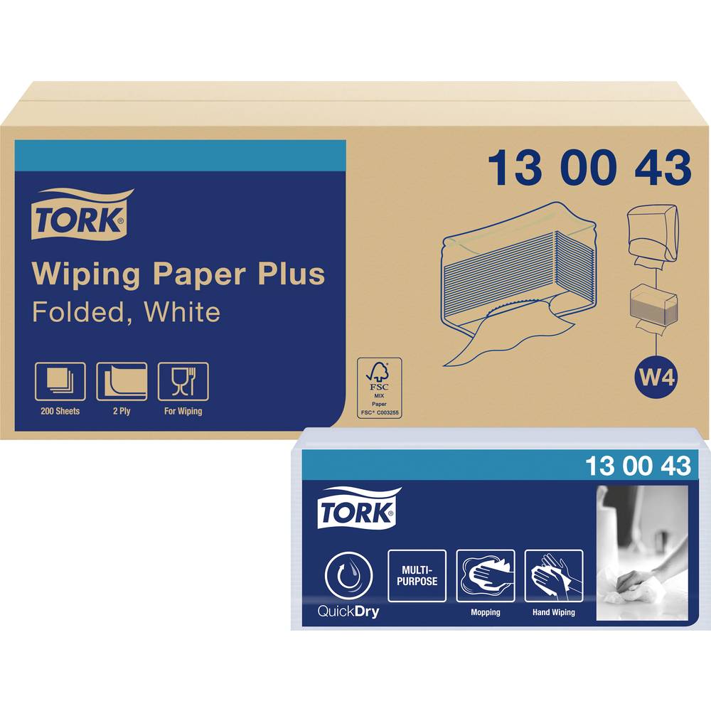 TORK Silné víceúčelový papírové utěrky v bílé barvě W4 130043 Počet: 1000 ks