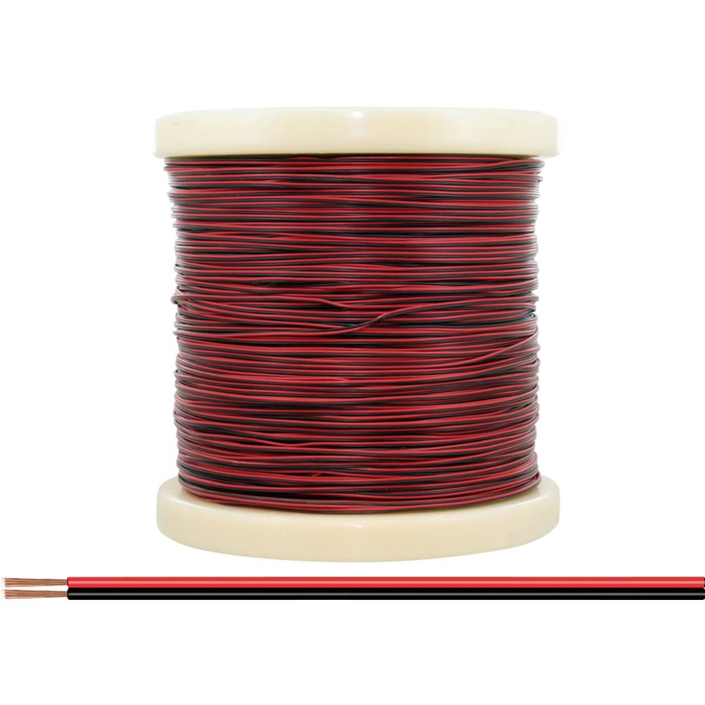 Donau Elektronik 218-500 lanko/ licna 2 x 0.14 mm² červená/černá 500 m