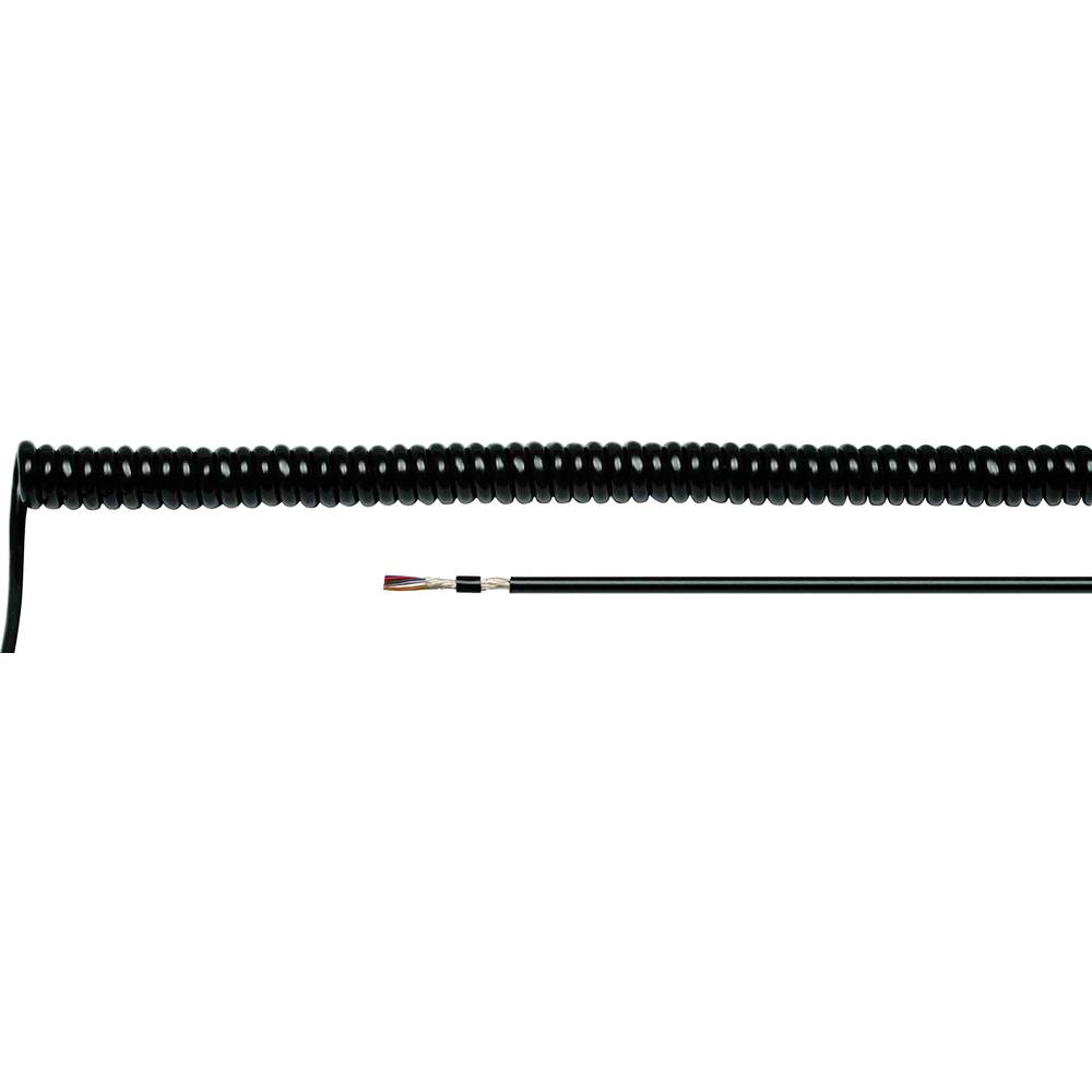 Helukabel 600154 spirálový kabel LiF12YD11Y 300 mm / 1200 mm 3 G 0.14 mm² černá 1 ks