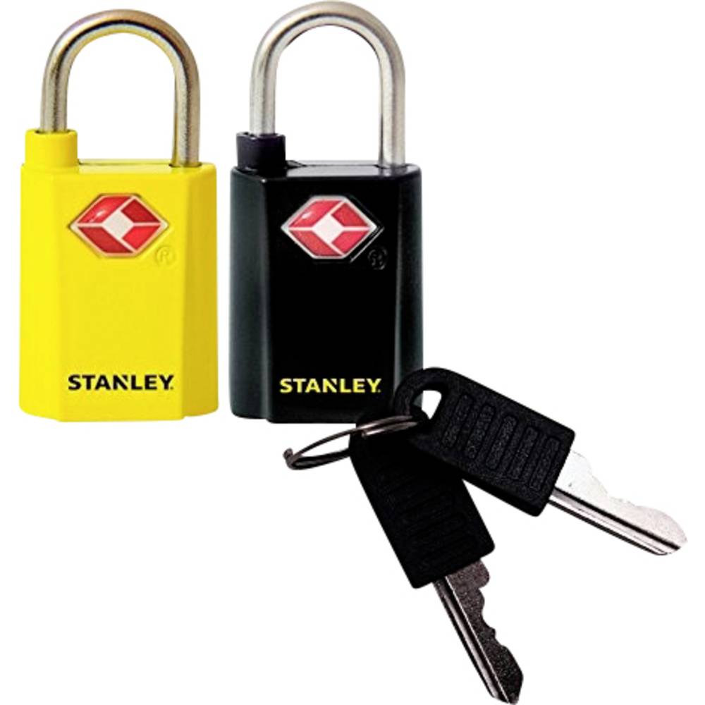 Stanley since 1913 81181 393 401 visací zámek 20 mm zámky se stejným klíčem TSA žlutá, černá na klíč