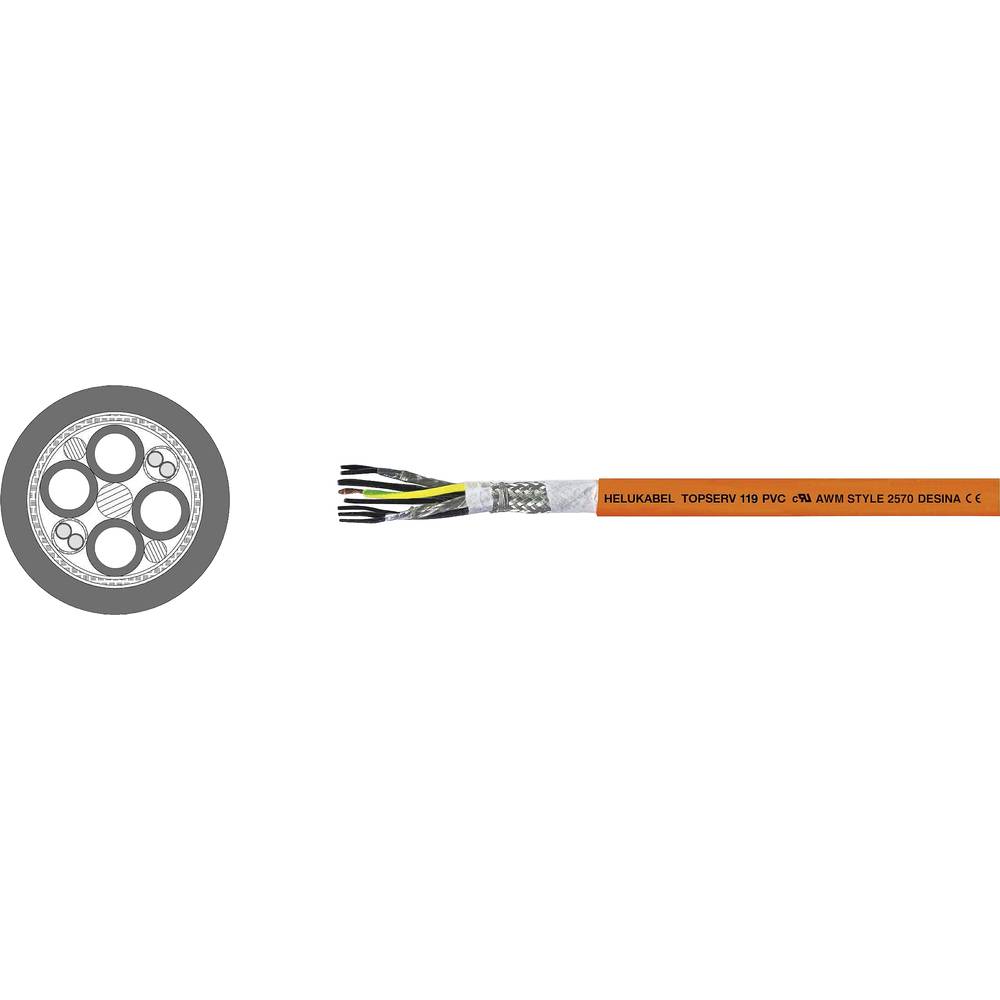 Helukabel TOPSERV® 119 servo kabel 4 G 10.00 mm² + 2 x 1.00 mm² oranžová 707295 50 m