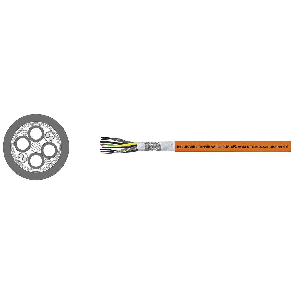 Helukabel TOPSERV® 121 servo kabel 4 G 10.00 mm² + 2 x 1.00 mm² oranžová 700564 50 m