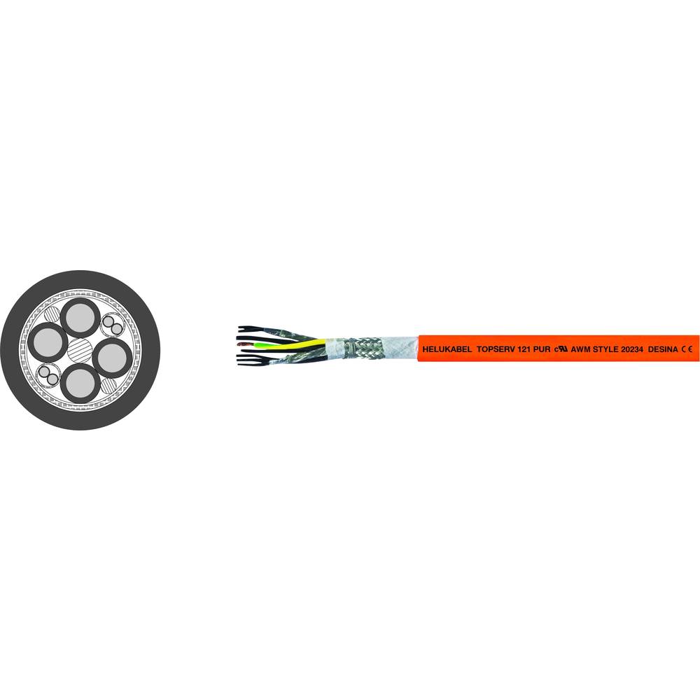 Helukabel TOPSERV® 121 servo kabel 4 G 16.00 mm² + 4 x 1.50 mm² oranžová 75978 100 m