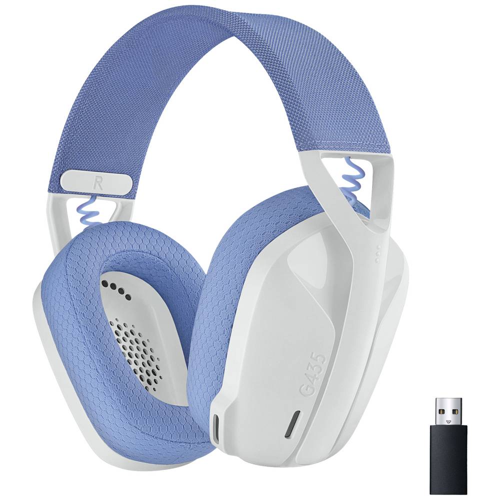Logitech G435 LIGHTSPEED Gaming Sluchátka Over Ear Bluetooth® stereo bílá omezení hlasitosti