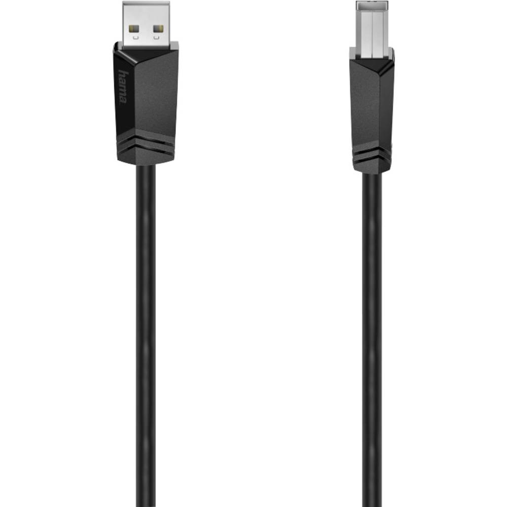 Hama USB kabel USB 2.0 USB-A zástrčka, USB-B zástrčka 1.50 m černá 00200602