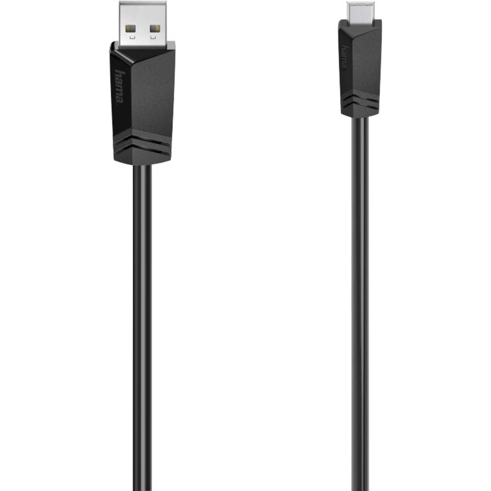 Hama USB kabel USB 2.0 USB-A zástrčka, USB Mini-B zástrčka 0.75 m černá, stříbrná 00200605