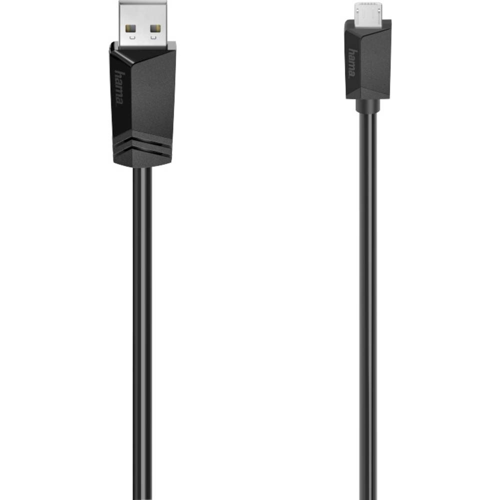 Hama USB kabel USB 2.0 USB Micro-B zástrčka, USB-A zástrčka 0.75 m černá 00200607