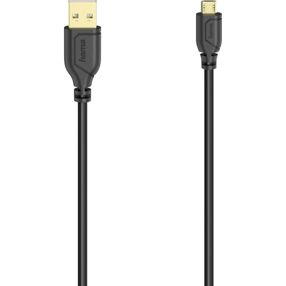 Hama USB kabel USB 2.0 USB-A zástrčka, USB Micro-B zástrčka 0.75 m černá 00200610