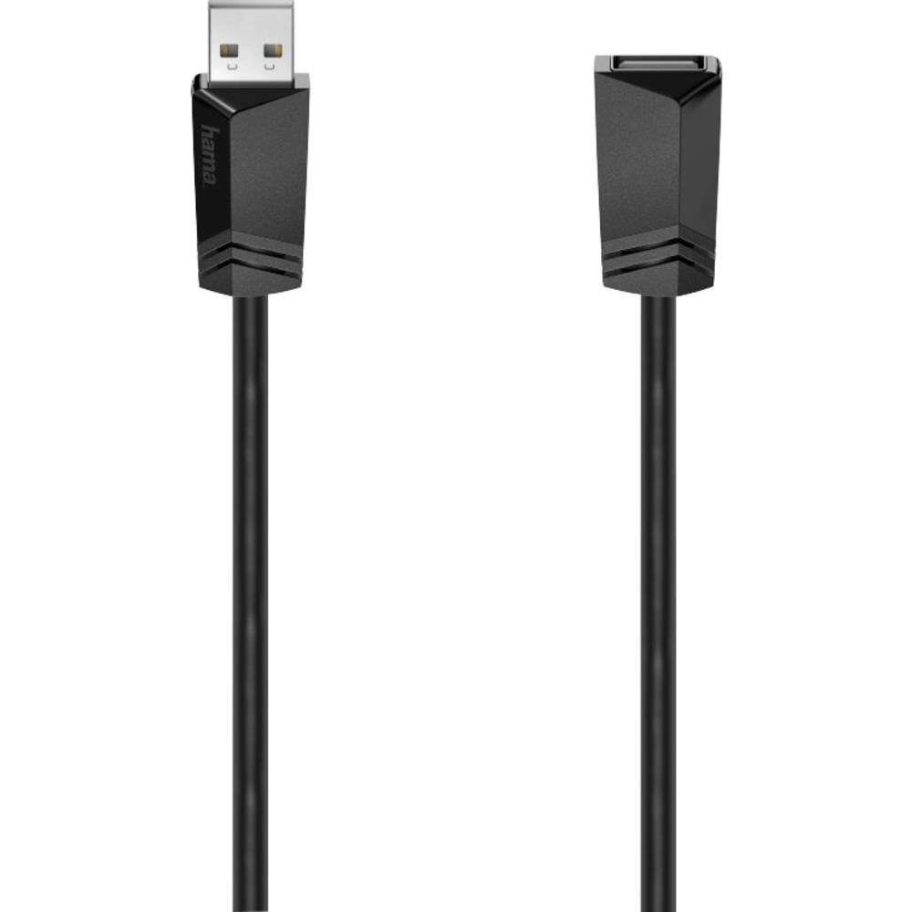 Hama USB kabel USB 2.0 USB-A zásuvka, USB-A zástrčka 0.75 m černá 00200618