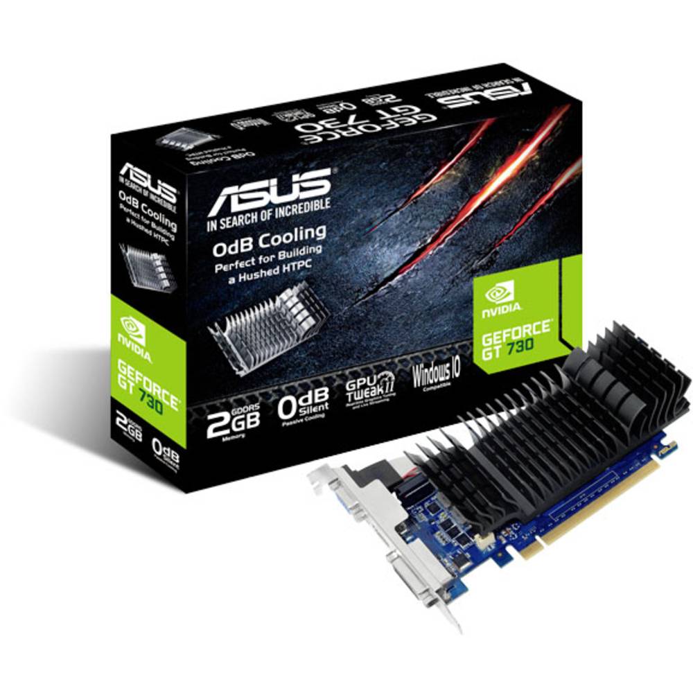 Asus grafická karta Nvidia GeForce GT730 2 GB GDDR5 RAM PCIe HDMI™, DVI nízký profil, pasivní chlazení