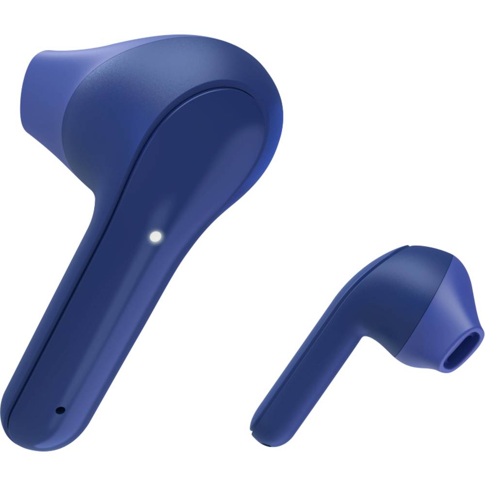 Hama špuntová sluchátka Bluetooth® modrá headset, dotykové ovládání