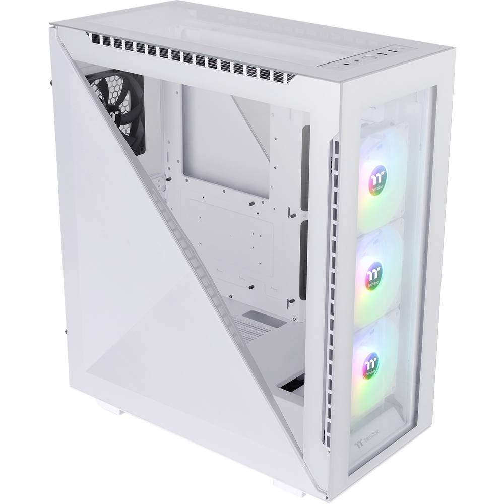 Thermaltake Divider 500 TG Snow ARGB White midi tower PC skříň bílá 3 předinstalované LED ventilátory, 1 předinstalovaný