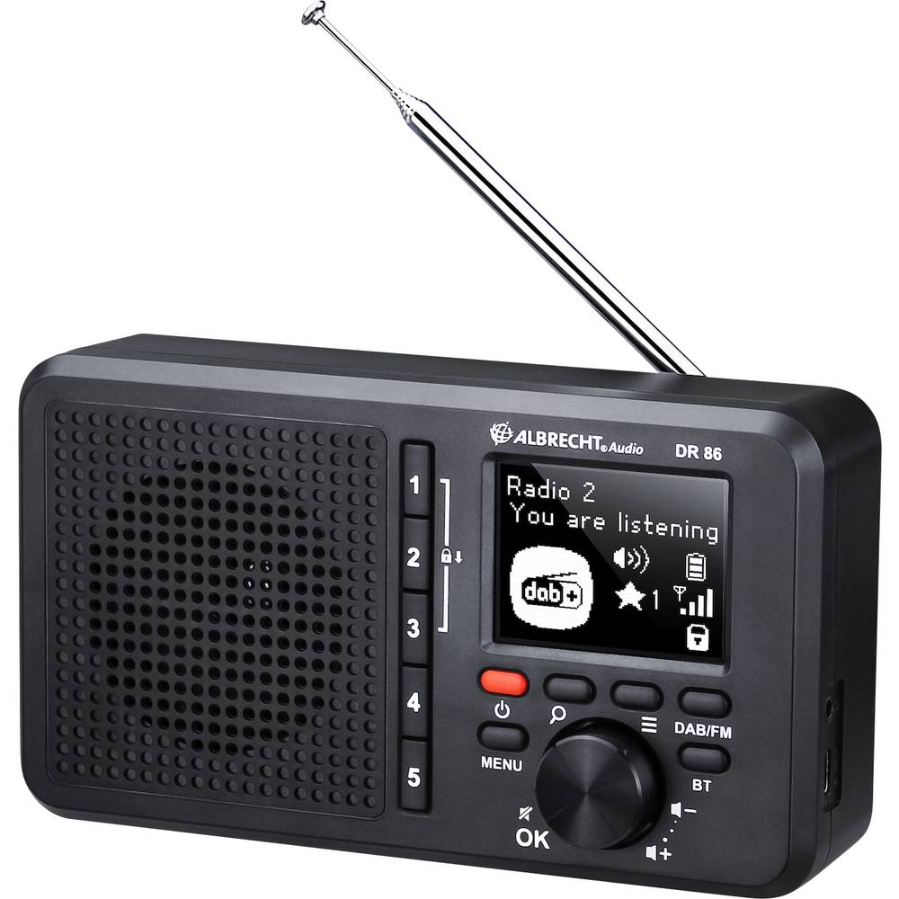 Albrecht DR 86 stolní rádio DAB+, FM s akumulátorem černá