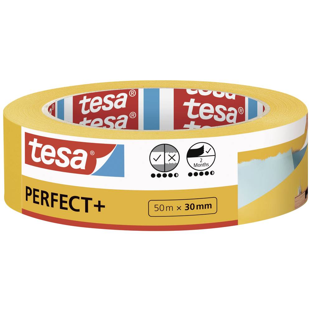 tesa Perfect+ 56537-00000-00 malířská krycí páska žlutá (d x š) 50 m x 30 mm 1 ks