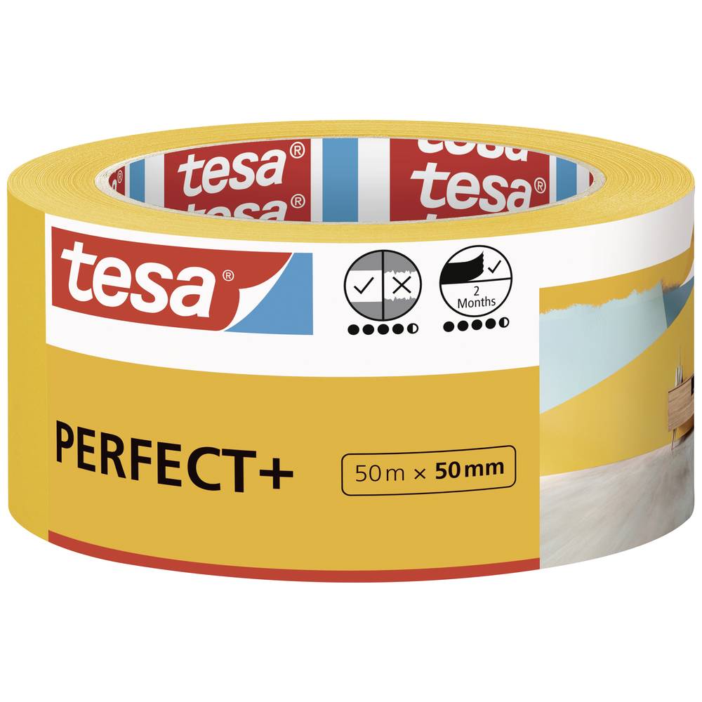 tesa Perfect+ 56538-00000-00 malířská krycí páska žlutá (d x š) 50 m x 50 mm 1 ks
