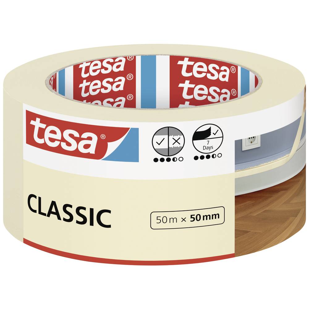 tesa Classic 52807-00000-03 malířská krycí páska bílá (d x š) 50 m x 50 mm 1 ks