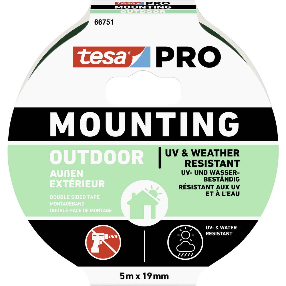 tesa Mounting PRO Outdoor 66751-00001-00 montážní páska transparentní (d x š) 5 m x 19 mm 1 ks