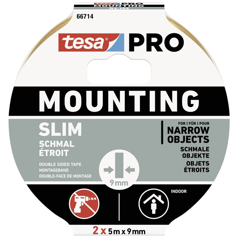 tesa Mounting PRO Schmal 66714-00000-00 montážní páska bílá (d x š) 10 m x 9 mm 2 ks