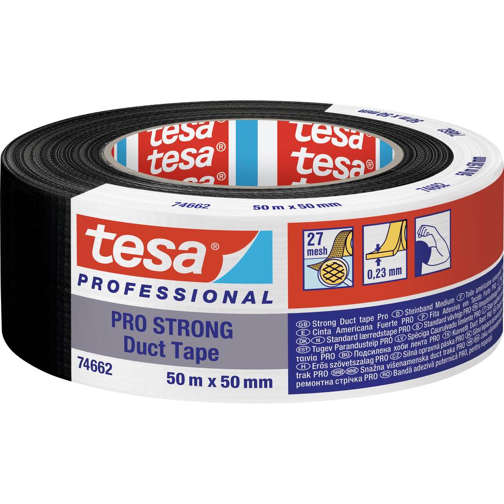 tesa Duct Tape PRO-STRONG 74662-00002-00 instalatérská izolační páska černá (d x š) 50 m x 50 mm 1 ks