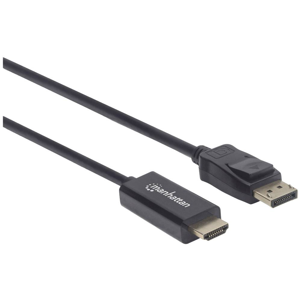Manhattan DisplayPort / HDMI kabelový adaptér Konektor DisplayPort, Zástrčka HDMI-A 1.80 m černá 153201 Kabel DisplayPor
