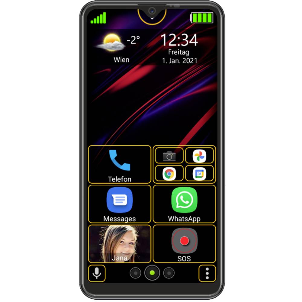 beafon M6s smartphone pro seniory 32 GB 15.9 cm (6.26 palec) černá Android™ 10 dual SIM