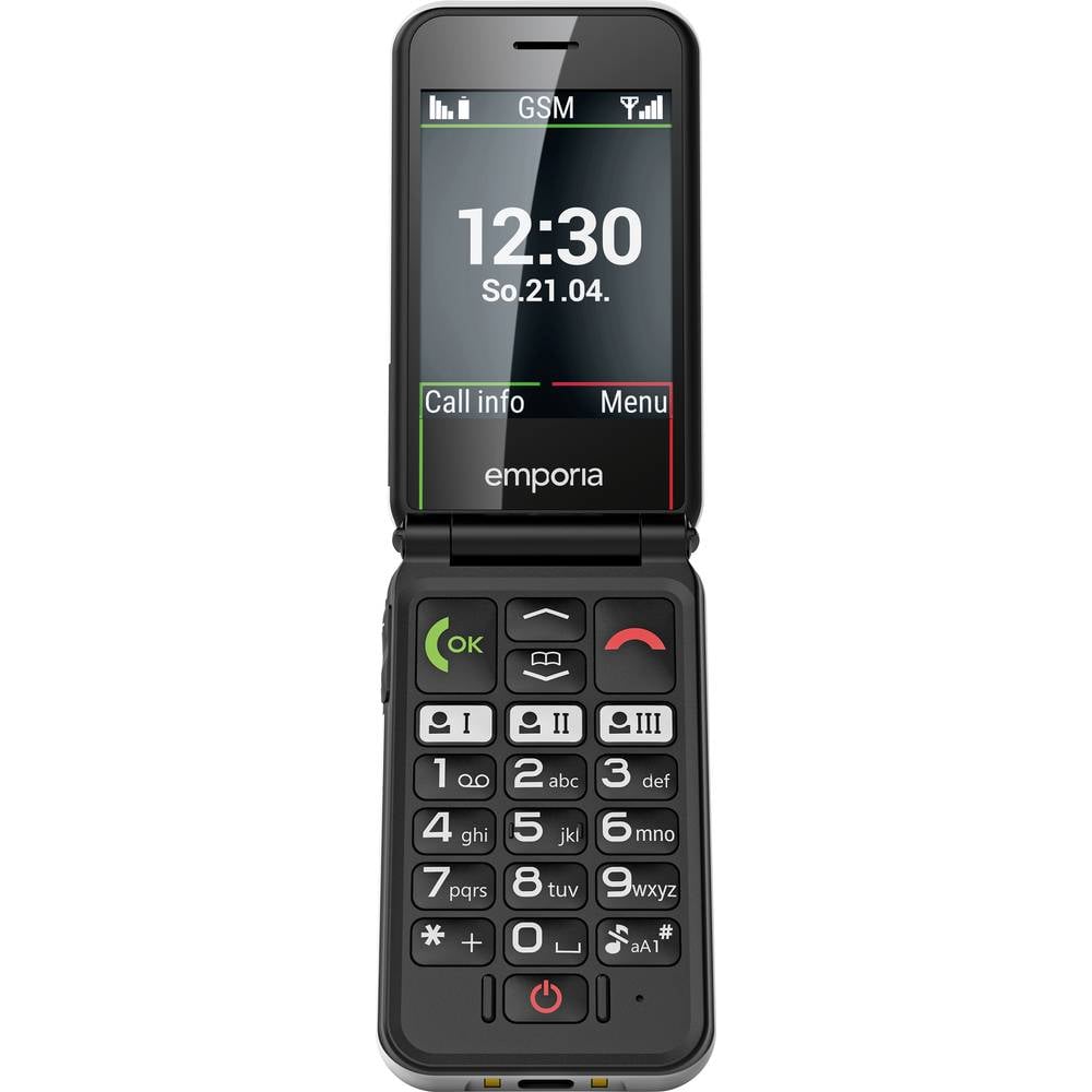 Emporia SIMPLICITYglam telefon pro seniory - véčko IP54, nabíjecí stanice, tlačítko SOS, chráněný proti stříkající vodě