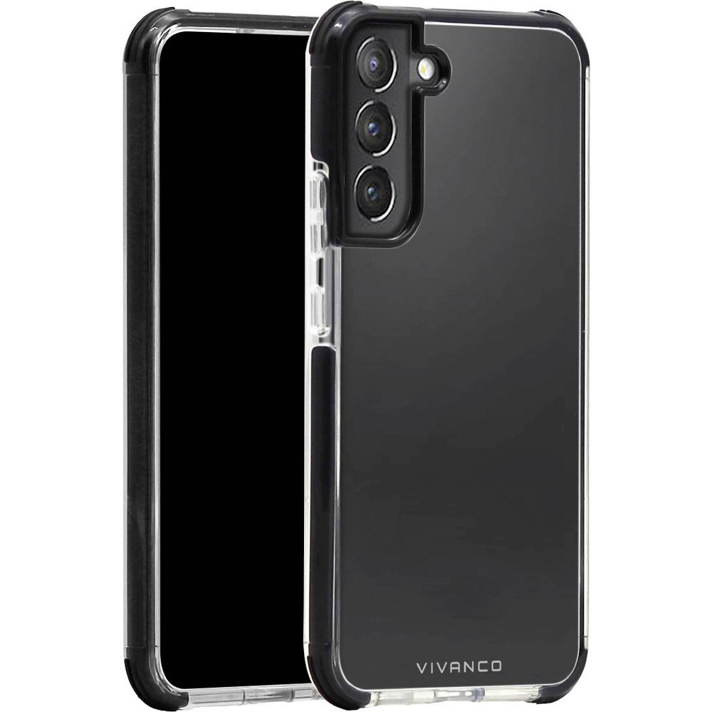 Vivanco Rock Solid zadní kryt na mobil Samsung Galaxy S22+ černá, transparentní indukční nabíjení, odolné vůči nárazům