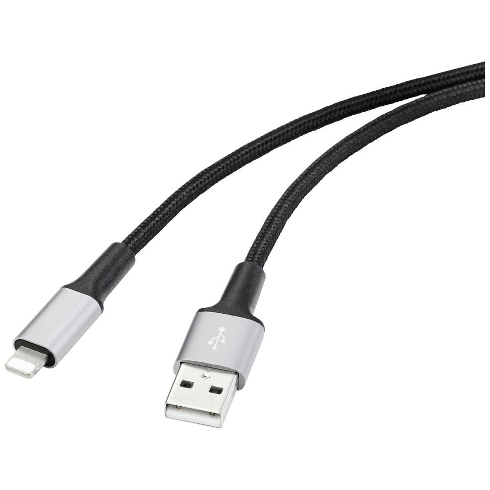 Renkforce USB, Apple Lightning; kabel [1x USB 2.0 zástrčka A - 1x dokovací zástrčka Apple Lightning] 1.00 m Plášť kabelu