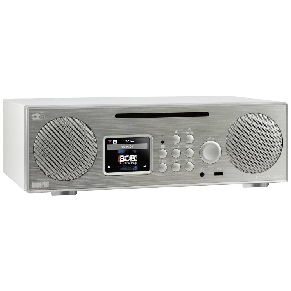 Imperial DABMAN i450 CD kuchyňské rádio DAB+, internetové, FM CD, USB, Bluetooth Spotify stříbrná, bílá
