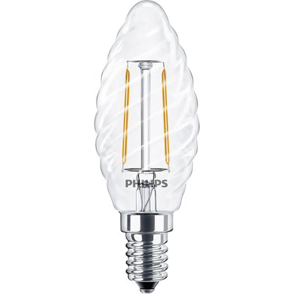 Philips Lighting 34772400 LED Energetická třída (EEK2021) E (A - G) E14 svíčkový tvar, stočený 2 W = 25 W teplá bílá (Ø