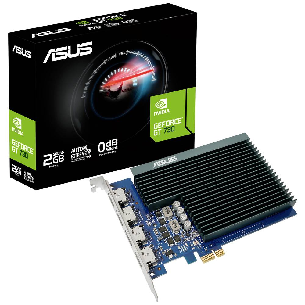 Asus grafická karta Nvidia GeForce GT730 2 GB GDDR5 RAM PCIe x1 HDMI™ pasivní chlazení