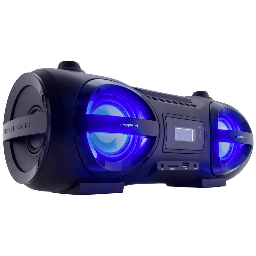 UNIVERSUM BB 500-20 přenosný radiomagnetofon FM AUX, Bluetooth, CD, SD, USB vč. dálkového ovládání, ambient light černá