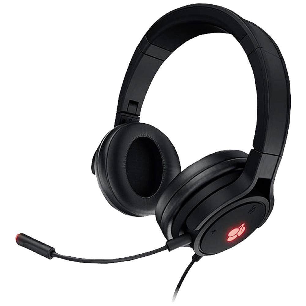 CHERRY JA-2200-2 Gaming Sluchátka On Ear kabelová 7.1 Surround černá Vypnutí zvuku mikrofonu, regulace hlasitosti, složi