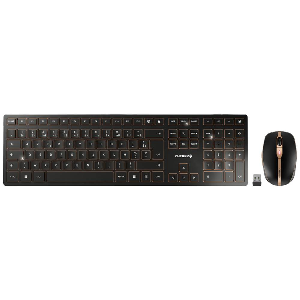 CHERRY JD-9100BE-2 bezdrátový, bezdrátový sada klávesnice a myše belgická, AZERTY černá