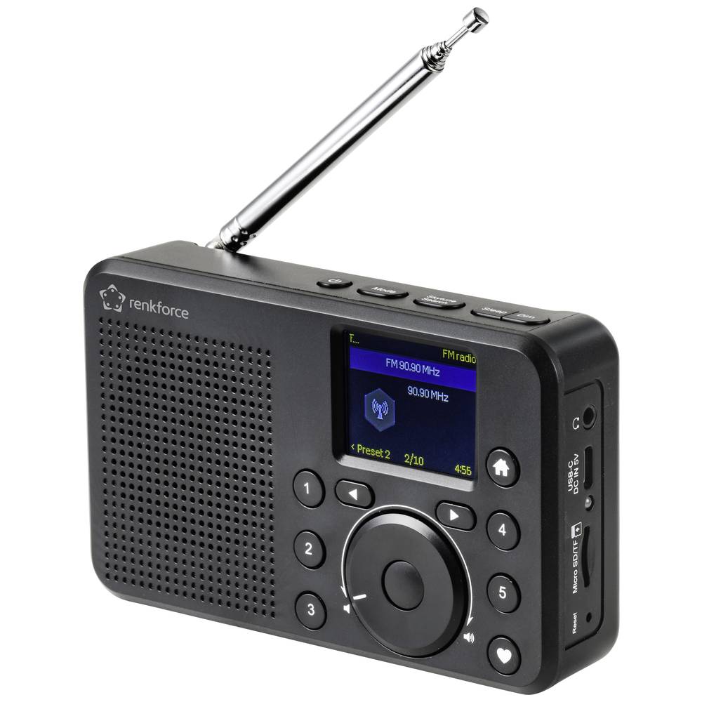 Renkforce RF-IR-200 internetové stolní rádio internetové, DAB+, FM Bluetooth, DLNA, SD, internetové rádio s akumulátorem
