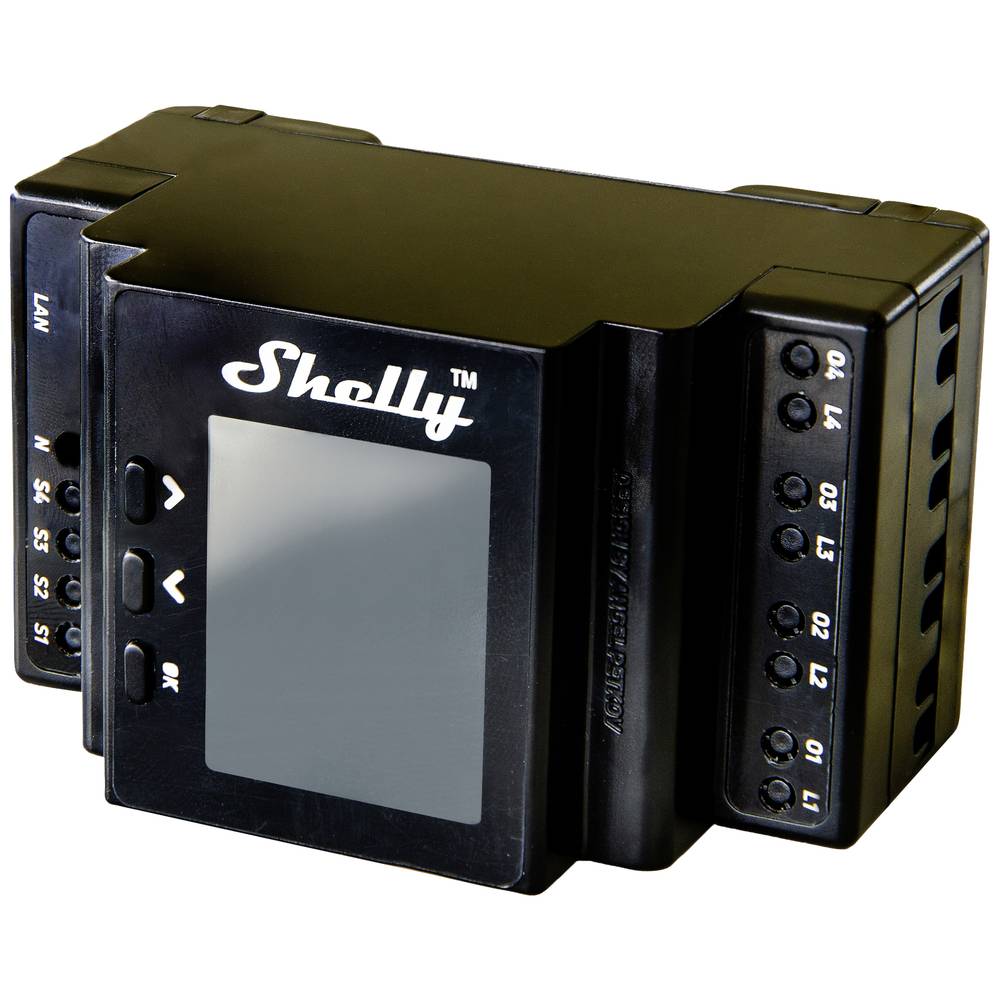 Shelly 4Pro PM Shelly relé na DIN lištu Bluetooth, Wi-Fi