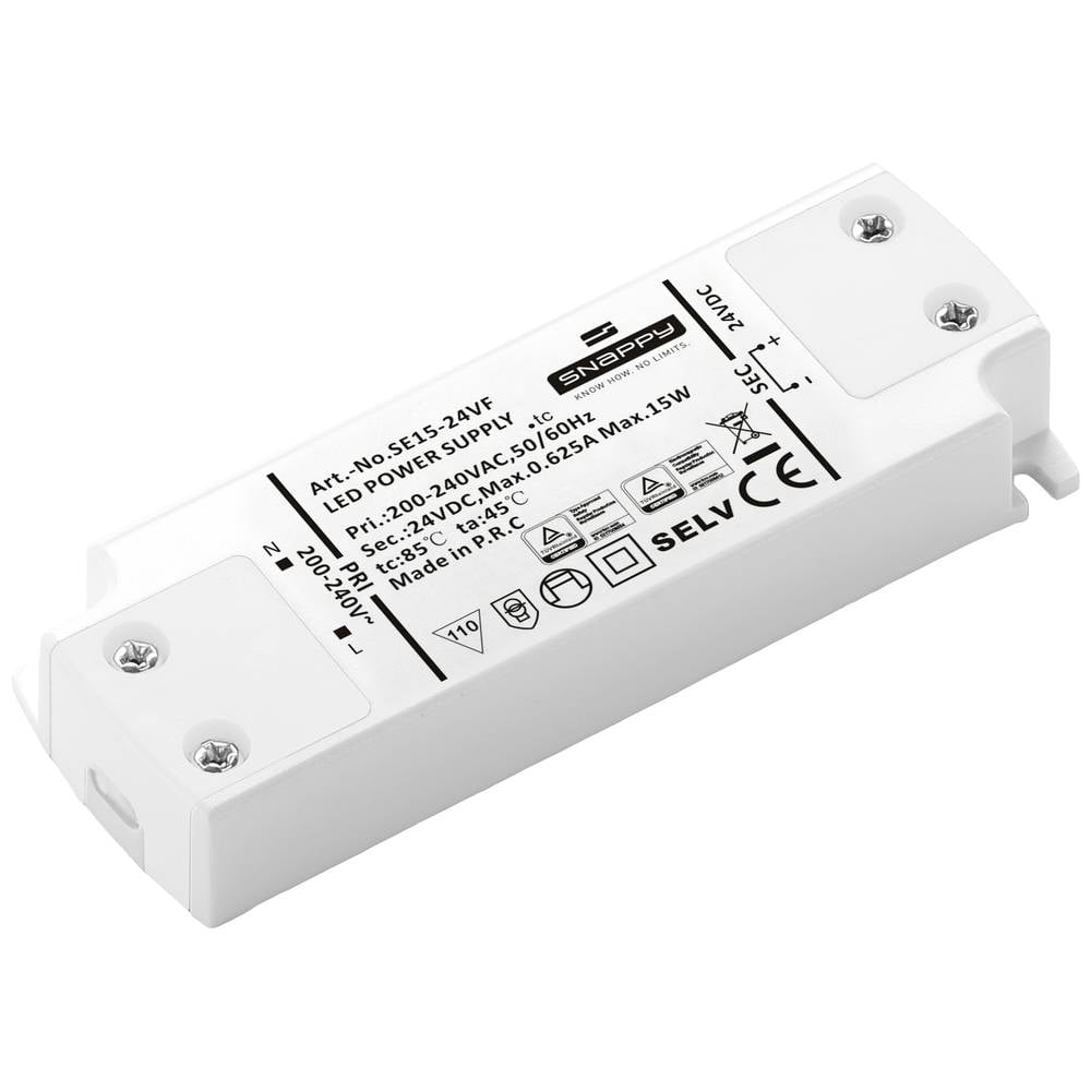Dehner Elektronik SE 15-24VF (24VDC) napájecí zdroj pro LED, LED driver konstantní napětí 15 W 0.625 A 24 V/DC schválení