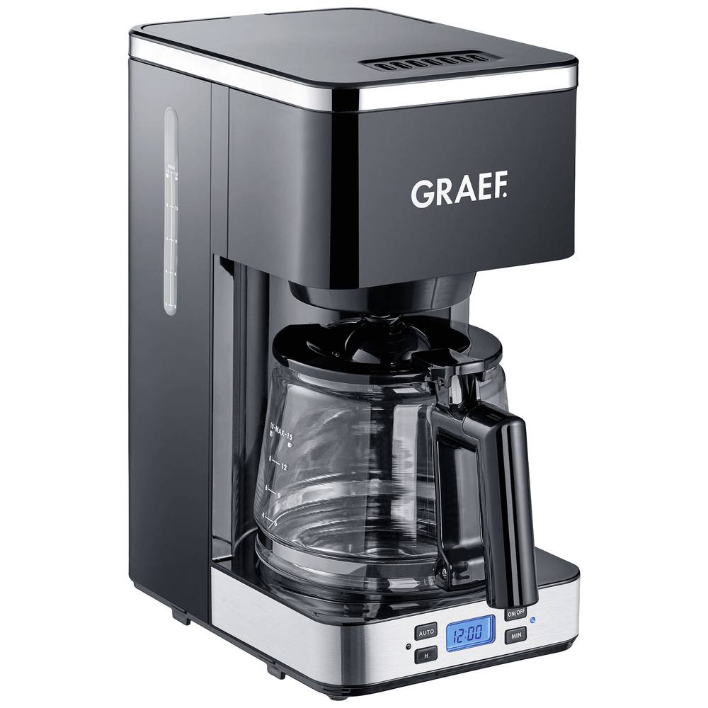 Graef FK 502 kávovar černá připraví šálků najednou=10 funkce časovače, skleněná konvice, funkce uchování teploty, disple