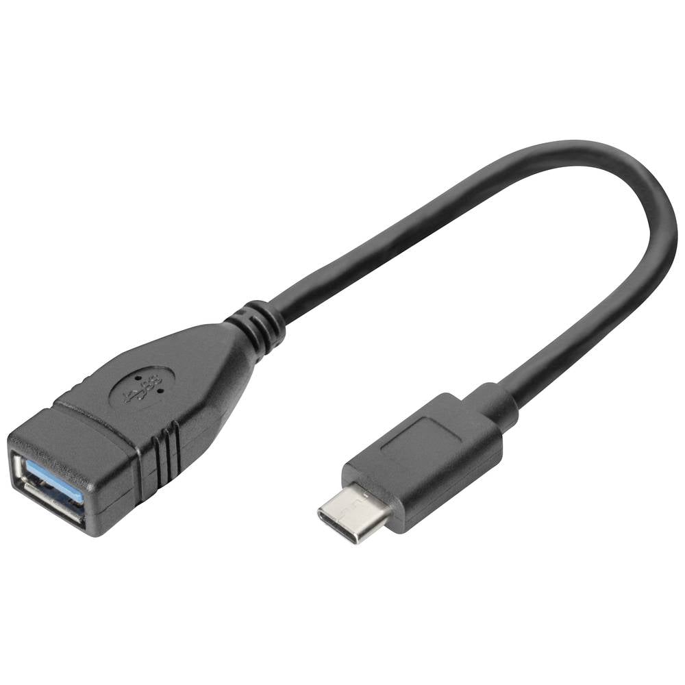 Digitus USB kabel USB-C ® zástrčka, USB-A zásuvka 0.15 m černá DB-300315-001-S