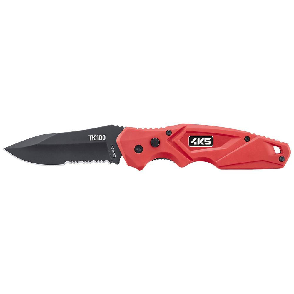 4K5 Tools TK 100 DropPoint Knife 600.100A zavírací kapesní nůž s pouzdrem červená, černá
