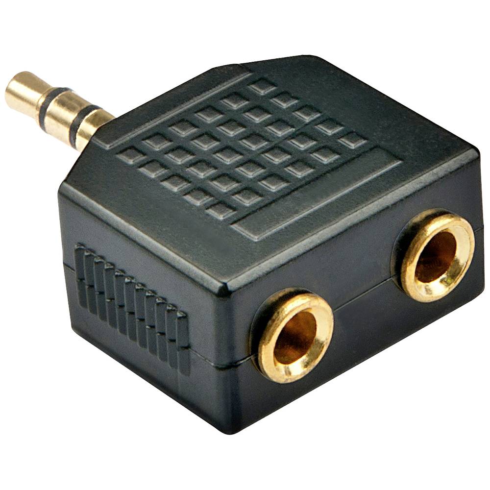 LINDY 35625 neu jack audio adaptér [2x jack zásuvka 3,5 mm - 1x jack zástrčka 3,5 mm] černá