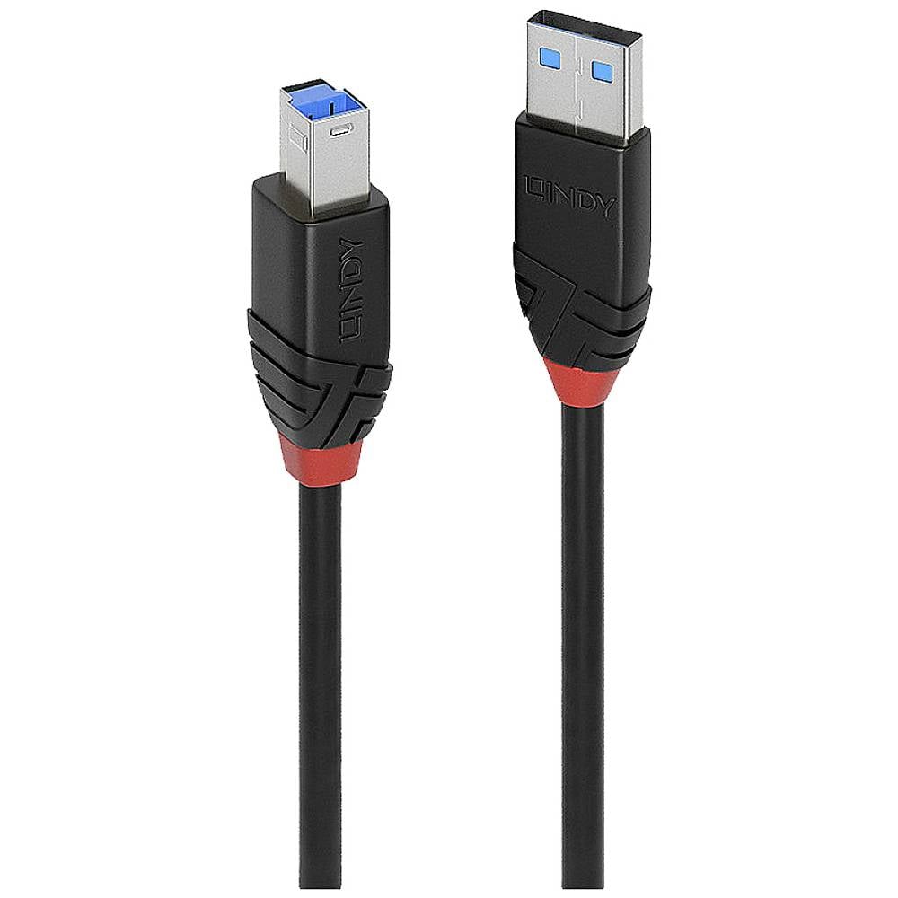 LINDY USB kabel USB 3.2 Gen1 (USB 3.0 / USB 3.1 Gen1) USB-A zástrčka, USB-B zástrčka 10.00 m černá 43227
