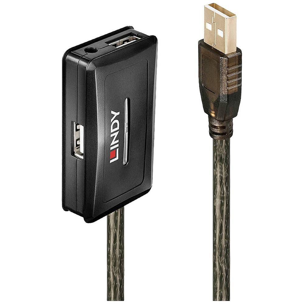 LINDY USB kabel USB 2.0 USB-A zástrčka, USB-A zásuvka, USB-A zásuvka, USB-A zásuvka, USB-A zásuvka 10.00 m šedá 42635