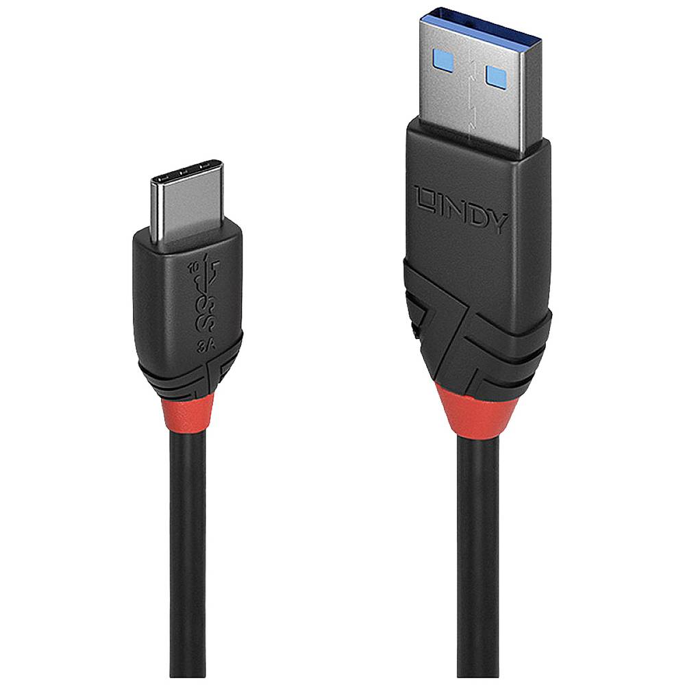 LINDY USB kabel USB 3.2 Gen1 (USB 3.0 / USB 3.1 Gen1) USB-C ® zástrčka, USB-A zástrčka 0.15 m černá 36914