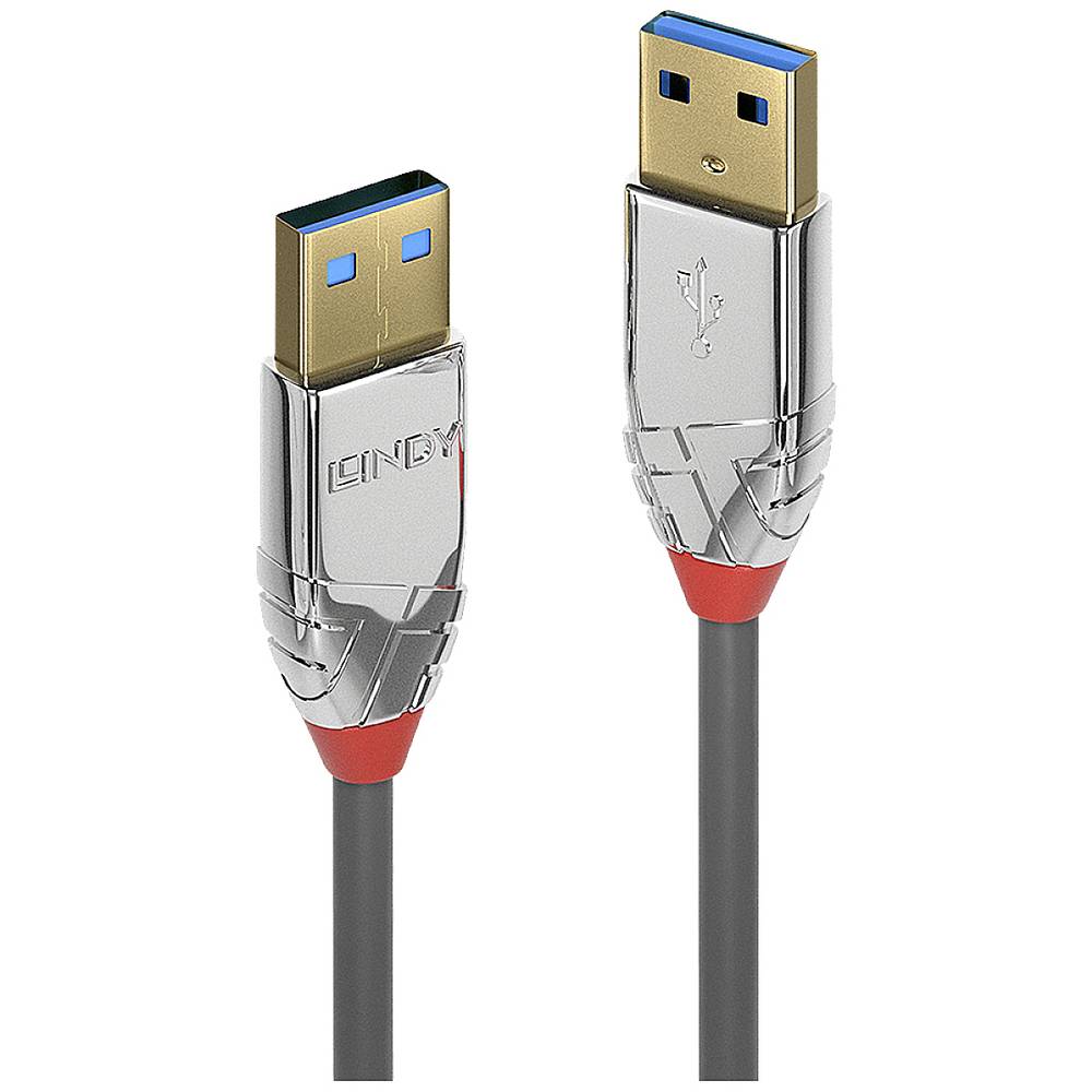 LINDY USB kabel USB 3.2 Gen1 (USB 3.0 / USB 3.1 Gen1) USB-A zástrčka, USB-A zástrčka 0.50 m šedá 36625